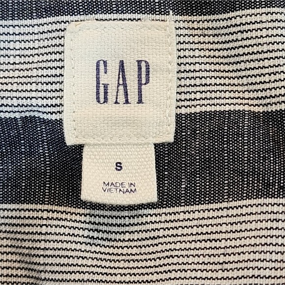 GAP Gray‎ Striped Wide Leg Cropped Sleeveless Jumpsuit Jumper Size Small - Picture 7 of 7